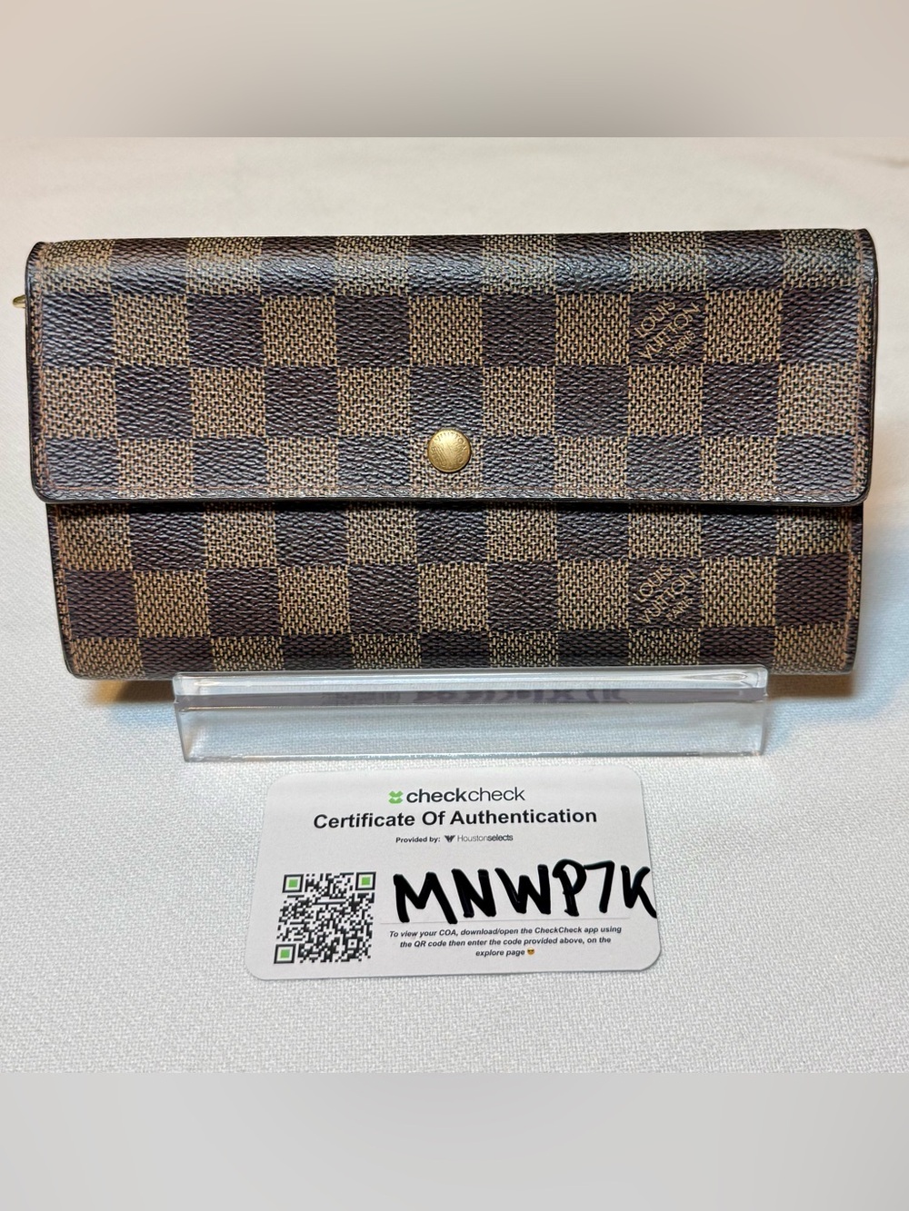 Vintage Louis Vuitton Damier Ebene Sarah Long Wallet |Chain & Converter | N61734